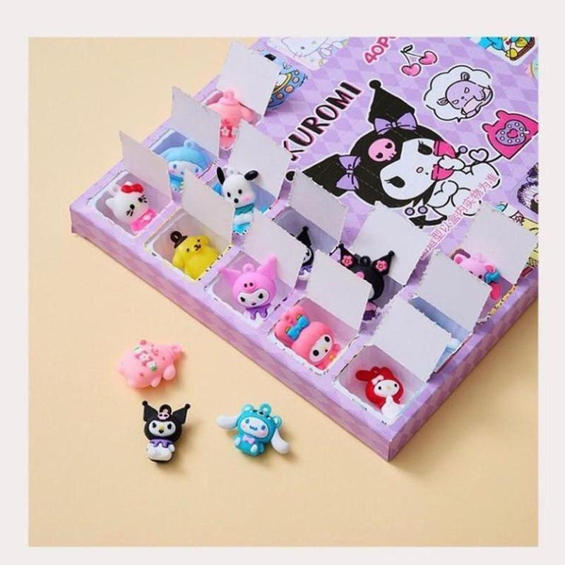 Đồ chơi kuromi và Gấu Dâu 40 Chi Tiết - Đồ chơi Hidden Box 40 món bí ẩn tặng kèm móc cho bé Kem 4