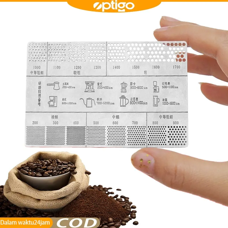 Coffee Ground Measuring Card Stainless Steel - Alat Ukur Grind Size Halus Kasar Gilingan Kopi 200-1700um-