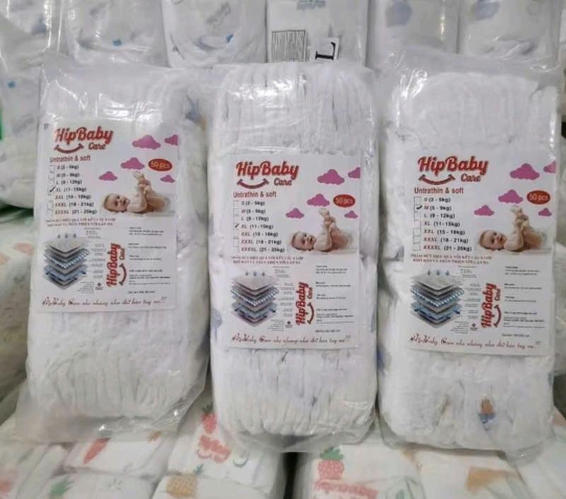 com bo 3 bịch bỉm quần bỉm dán HIPP BABAY 150 miếng đủ size cho bé S M L XL 2XL 3XL bỉm quần mềm mại mỏng