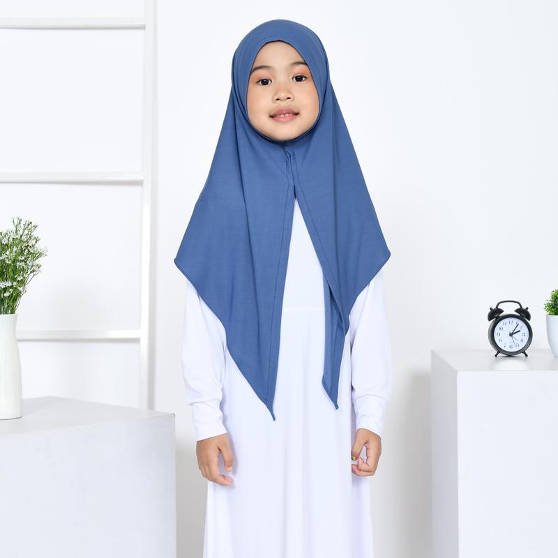 Jilbab Anak Segitiga instan Jersey Premium Usia 0-8 tahun Kerudung instan Nyaman Muslim 1