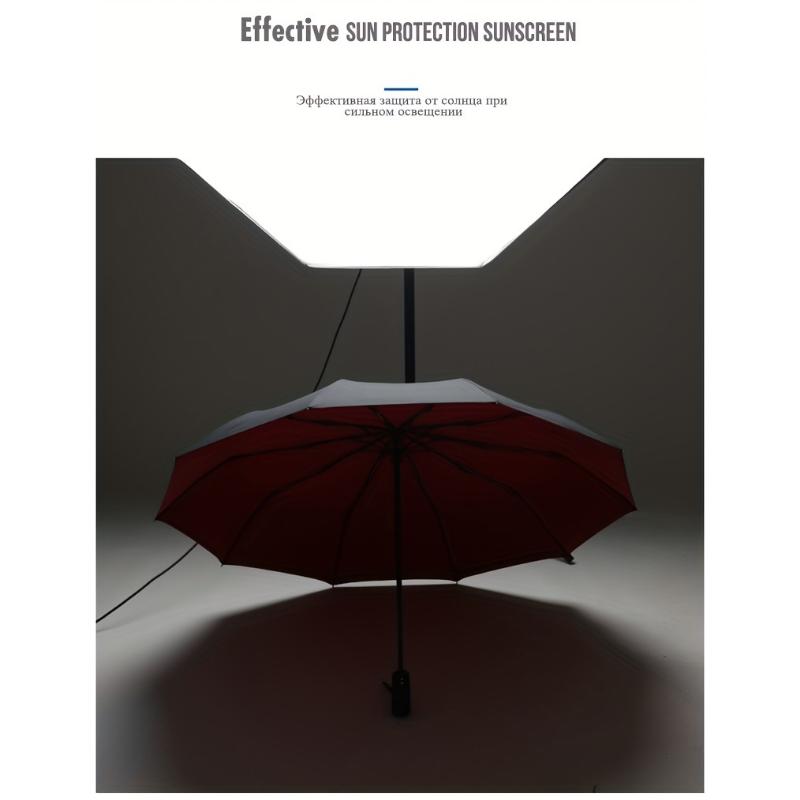 Product Introduction of [Local warehouse shipments] Windproof Travel Sturdy 10 Ribs Frame Fashionable Automatic Umbrella, Extra Large Folding Simple Design Umbrella With UV Protection, Dual Use For Sunny And Rainy Weather 22