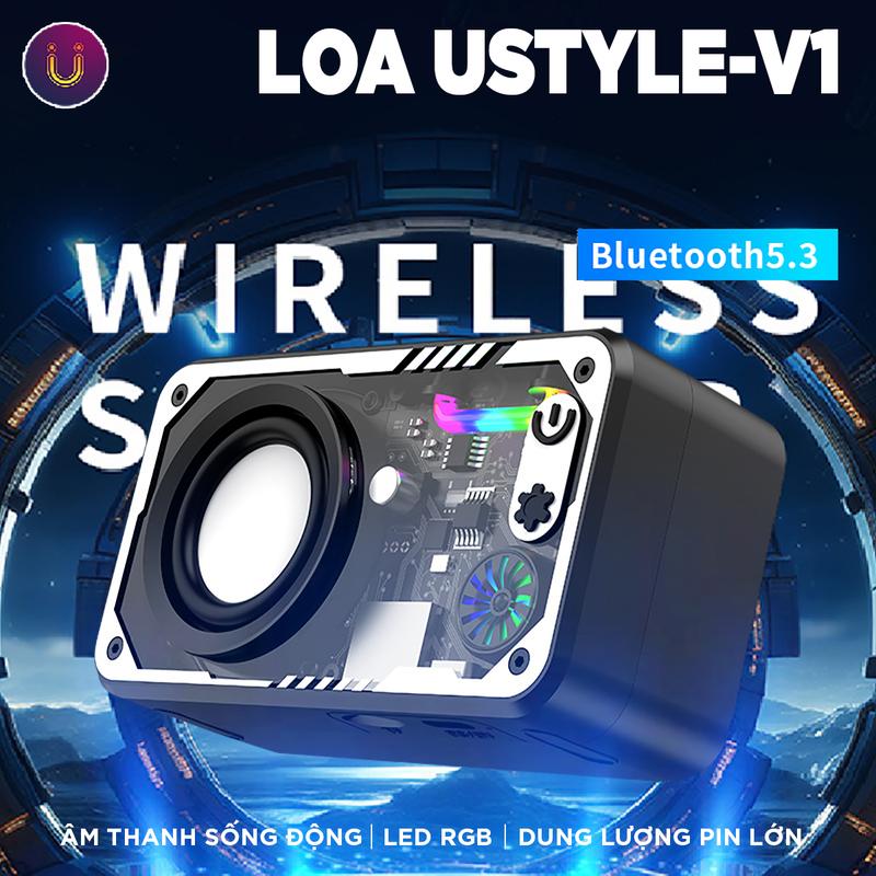 Loa Bluetooth mini Ustyle V1 hiện đại nghe nhạc tiện lợi ánh sáng RGB chất lượng âm thanh vượt trội