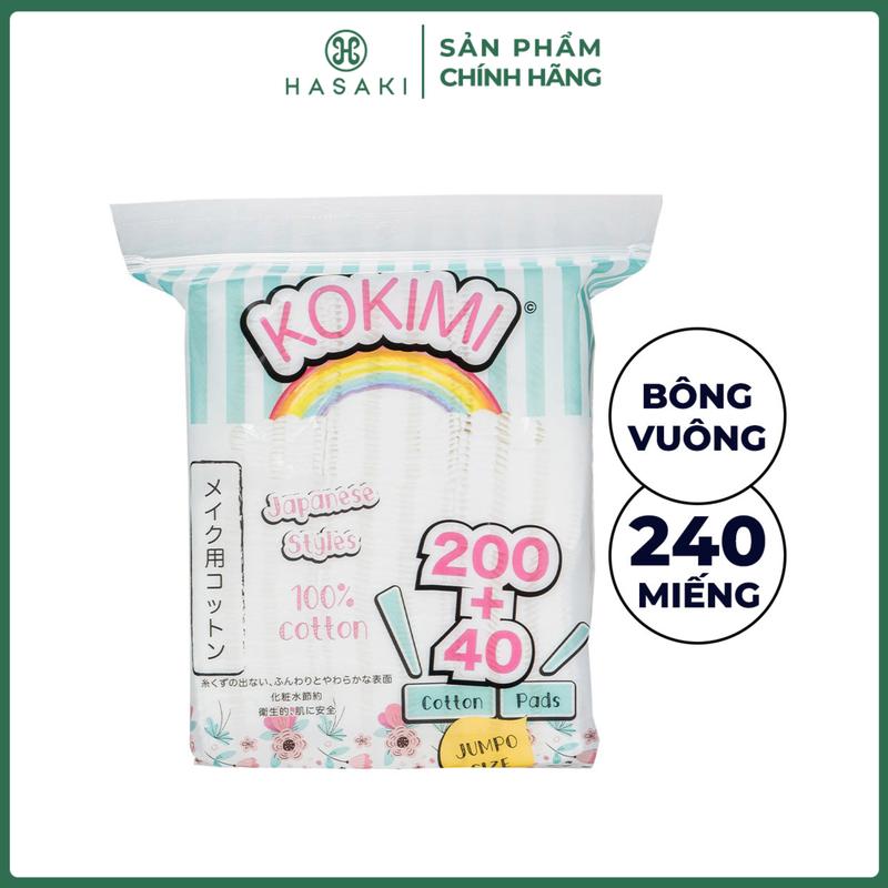 Bông Tẩy Trang Mihoo Kokimi Bông Vuông Túi 240 miếng | HASAKI BEAUTY Trang Điểm