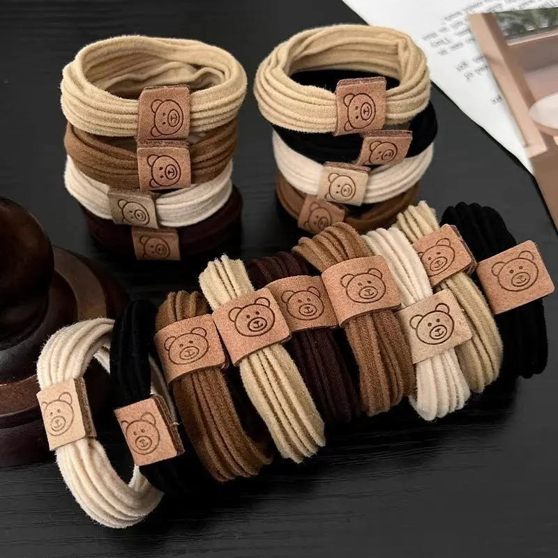 Cute Fashion Bear Headband High Elastic Rubber Band Female Hair Rope New Hair Band Durable Balls Headdress Leather Case