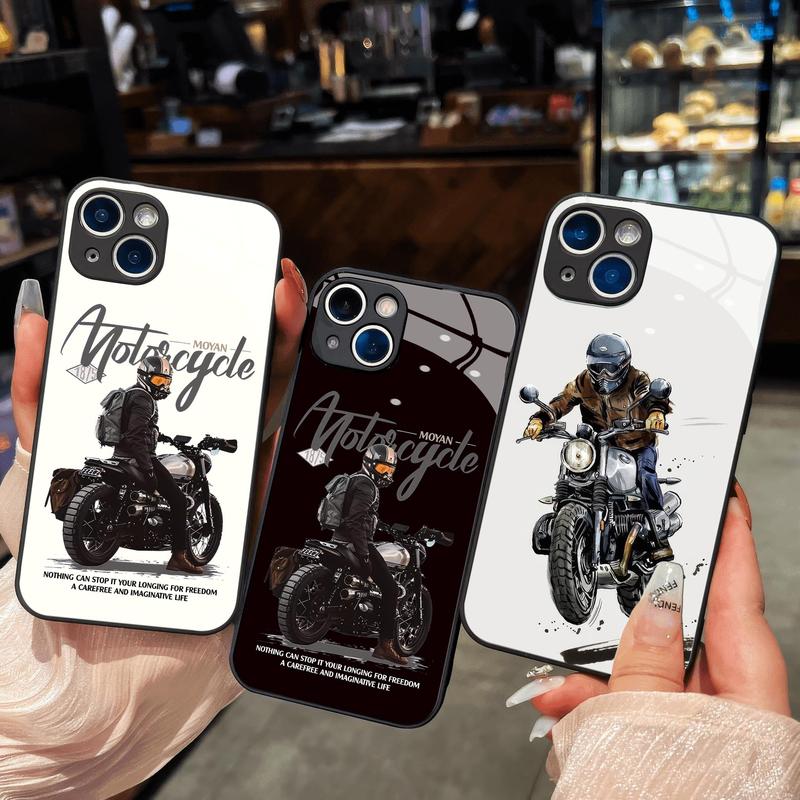 Ốp Kính Motorcycle xe máy dành cho iPhone 17 16 15 14 13 12 11 8 7 6 6s 6p 7p 8p 6g 7g 8g 16e Pro Max XR XS xsmax Plus Air Promax mini Ốp lưng điện thoại di động Lady Case Phụ Kiện