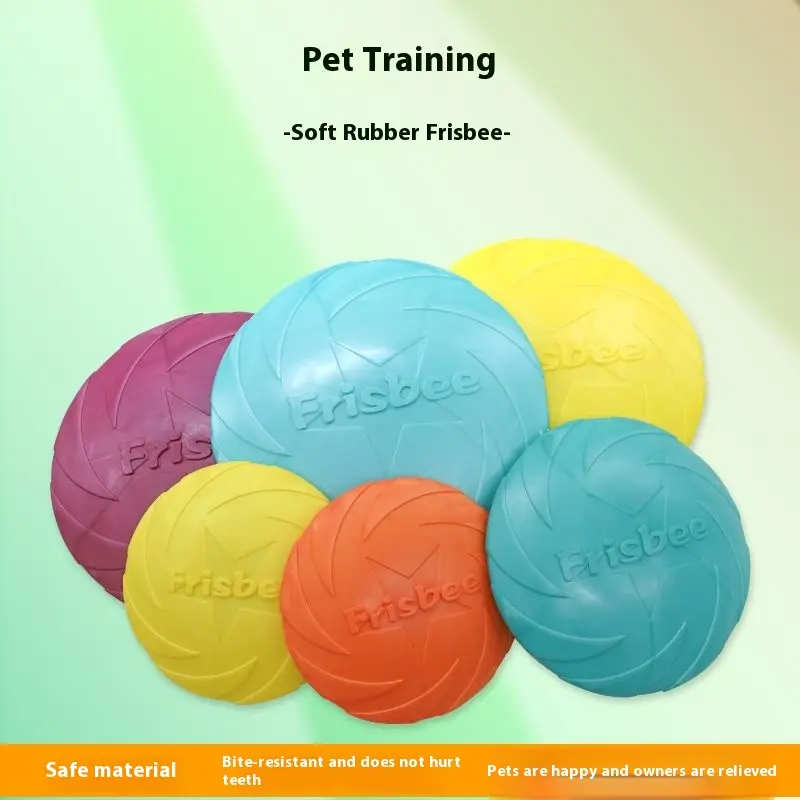Dog Frisbee Anti-Bite Silicone Pet Toy Training Item Golden Retriever Frisbee Floating Water Animal Husbandry Competition Labrador