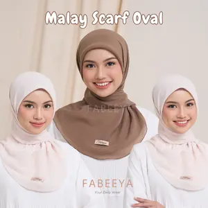 Fabeeya - Malay Plain Square Oval Scarf Hijab Curve Segi Empat Oval Malaysia Reguler Polycotton
