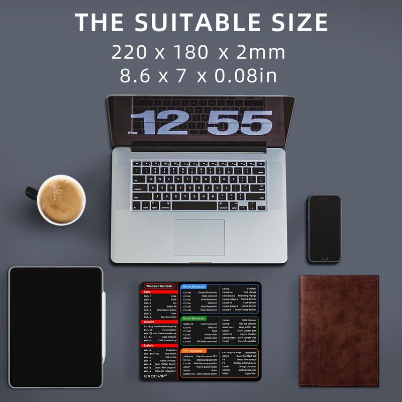 Product Introduction of EXCOVIP Mouse Pad, Office Word Excel PPT Shortcut Key Mouse Pad, Computer Accessories for Home Office 1