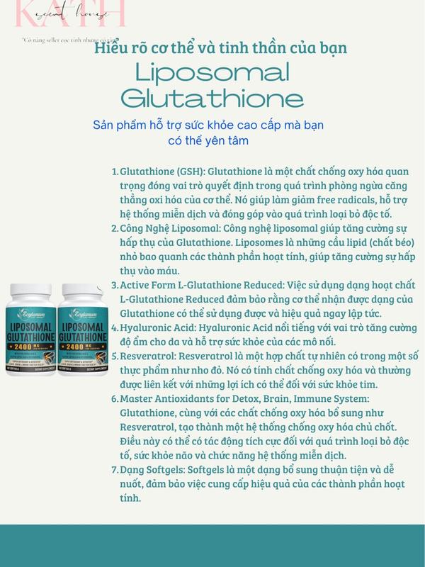 [Kath] Viên Glu.ta.thi.one hỗ trợ sức khỏe [viên gel] chính hãng