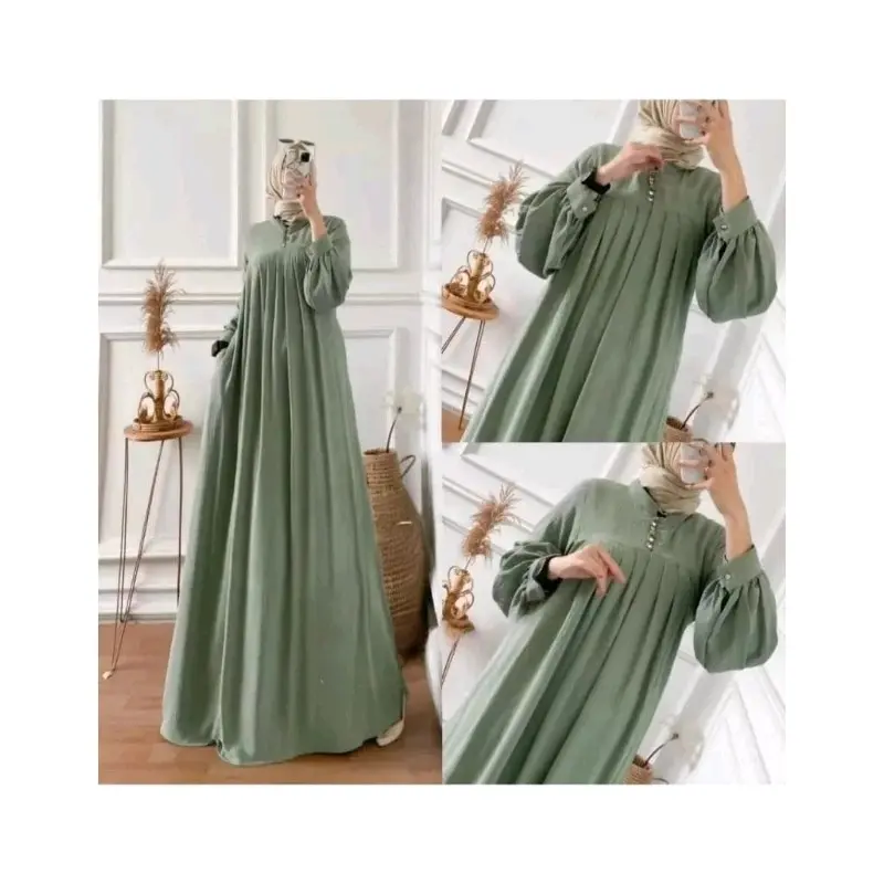 Salsa Dress Premium Gamis wanita  Muslim  Mewah  Kain  Crinkle airflow Dress premium Cantik  Kancing  Ibu  busui frendly Simple 4