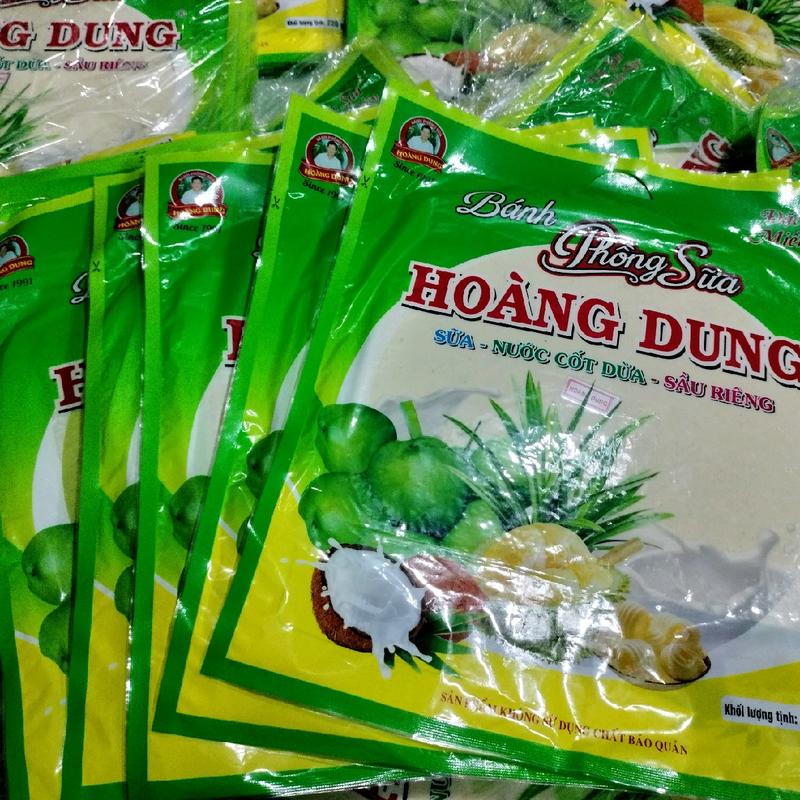 Com Bo 5 Túi  Bánh Tráng Sữa Siêu Béo Hiệu Hoàng Dung Gồm 3 Túi Sầu Riêng, 2 Túi Lá Dứa Mỗi Túi 220g Có 5 Bánh - Ăn Vặt