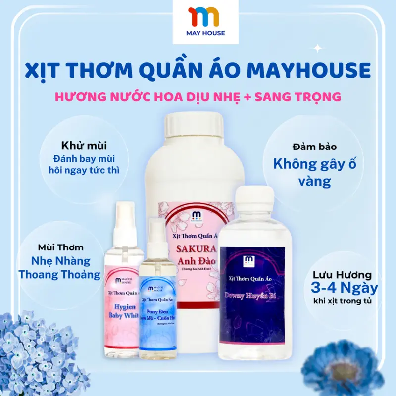 Xịt thơm quần áo, xịt thơm vải COMFORT Hương Xả Vải Ban Mai và Hương Xả Vải Em Bé Dịu Nhẹ MAYHOUSE 1