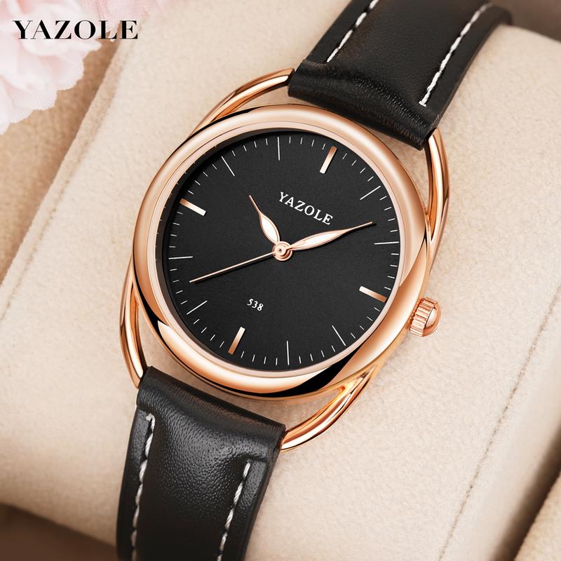 Jam Tangan pria Yazole RG 22 Anti Air Strap Kulit Styli Hitam 1