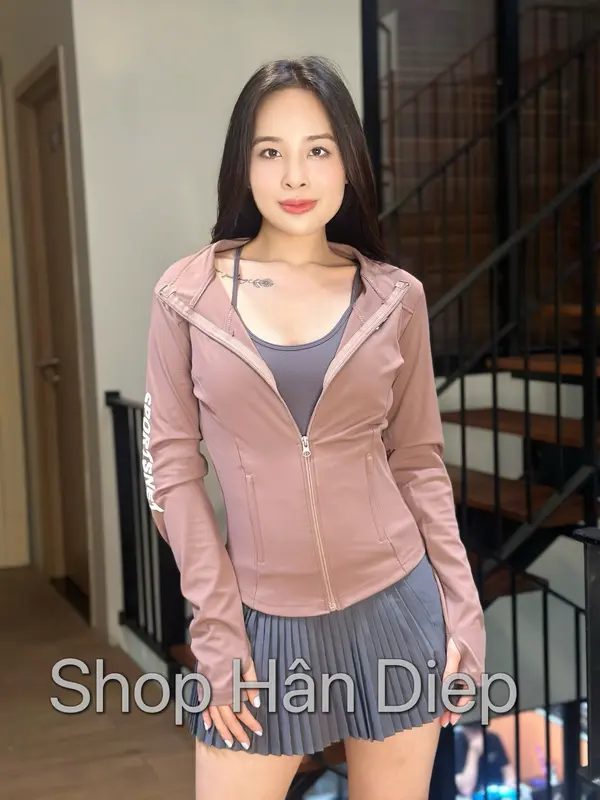 Áo Khoác Cổ Gym Thể Thao Su Lạnh 4 Túi Ms02 - Chất Liệu Cao Cấp - Nữ, Top Sport Tập Gym 1