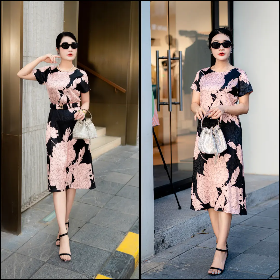 [VIP 2] Đầm Trung Niên Cao Cấp - Lady Amy, Chất Lụa Thái Tuấn Lụa Cao Cấp In Công Nghệ 8D Sắc Nét, Tôn Vẻ Đẹp Quý Phái, Sang Trọng, Thanh Lịch Nữ Women