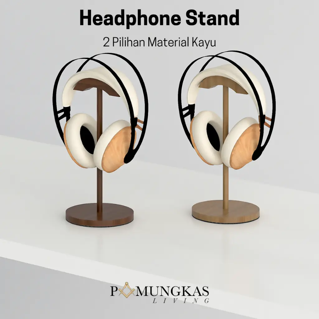 Pamungkas Headphone Stand Kayu Jati Kayu Meranti