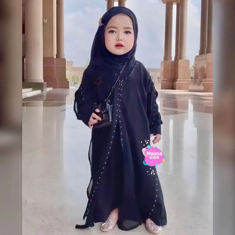 Noona Kids 1-14 Tahun Dress Muslim Anak Perempuan Hitam Gamis anak Abaya kids Ratih Ameena 4