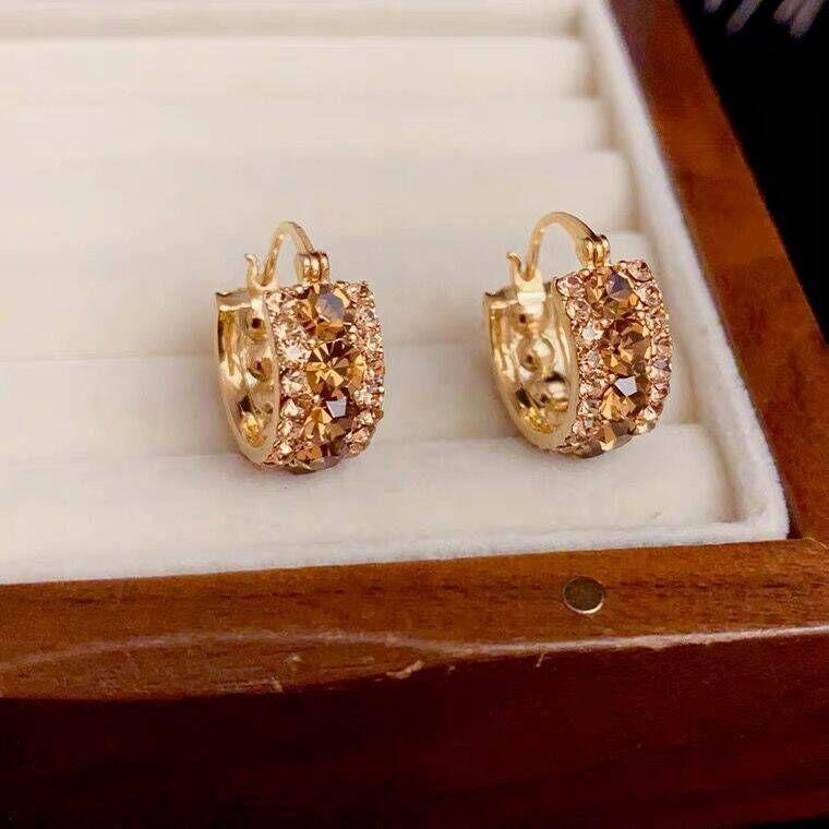 French Retro Exquisite High-end Full Zircon Hoop Earrings Niche Design Light Luxury Niche Socialite Style Fashion Earrings 4