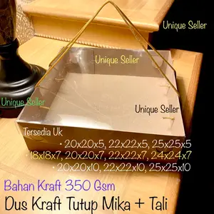 [Isi10] Dus KRAFT Tali Tutup Mika Uk 18x18 20x20 22x22 24x24 25x25 / Dus Box Kotak Nasi R8 R10k R10b KRAFT 18x18x7 20x20x5 20x20x7 22x22x5 22x22x7 24x24x7 20x20x10 22x22x10 25x25x5 25x25x10 / Dus Bos Kotak Hampers R8 R10k R10b KRAFT Uk 18 20 22 24 25