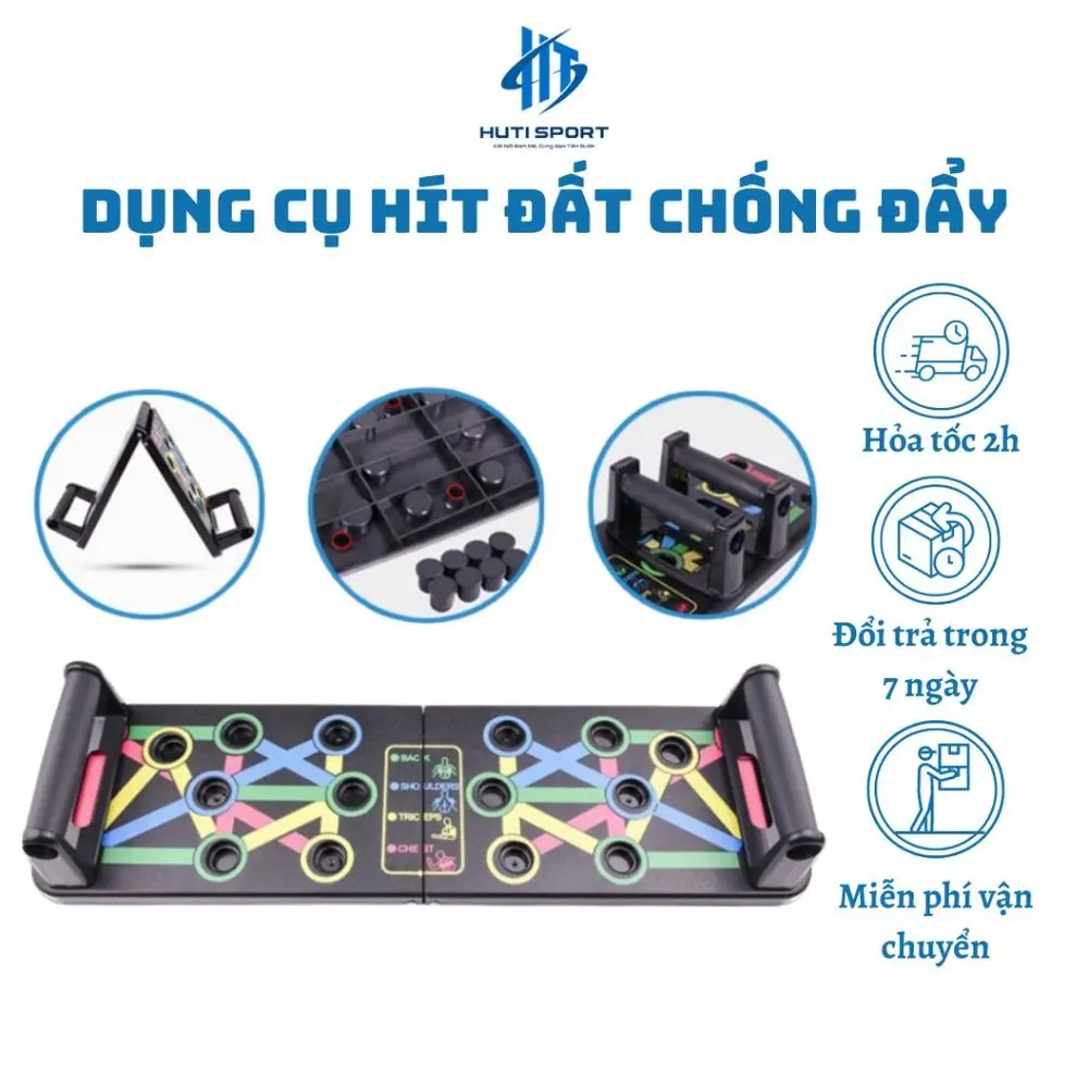 Dụng Cụ Hít Đất Đa Năng, Bộ Dụng Cụ Tập Luyện Hít Đất Chống Đẩy Push Up Tập Gym Thể Dục Tại Nhà Có Vạch Hướng Dẫn