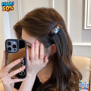 กิ๊บติดผม สไตล์เกาหลี หรูหรา ราคาไม่แพง ป้ายทอง H เรียบหรู สำหรับผู้หญิง หน้าม้าด้านข้าง กิ๊บติดผม หวีคว่ำ กิ๊บติดผม เครื่องประดับผม ดีไซน์ดีขั้นสูง ทันสมัย ปี 2025