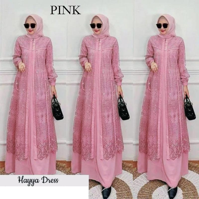 GAMIS BRUKAT CRINKLE WANITA WARNA BURGUNDY TERACOTA / Dress Pesta Muslim Mewah Kondangan Lebaran 2025 Bisa Couple Ibu Anak 7
