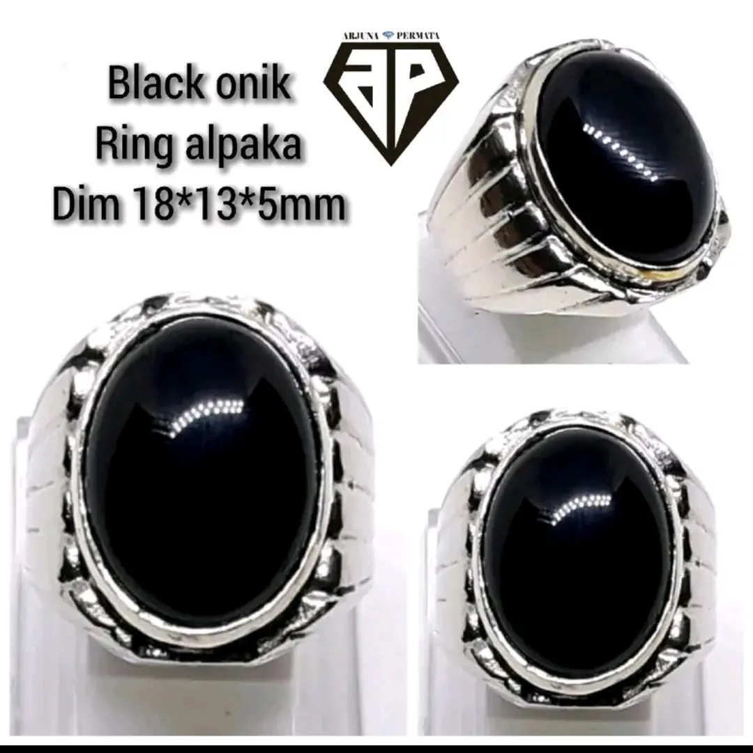 CINCIN PRIA BATU ONIK YAMAN AGATE RING ALPAKA TERBARU