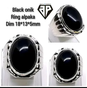 CINCIN PRIA BATU ONIK YAMAN AGATE RING ALPAKA TERBARU