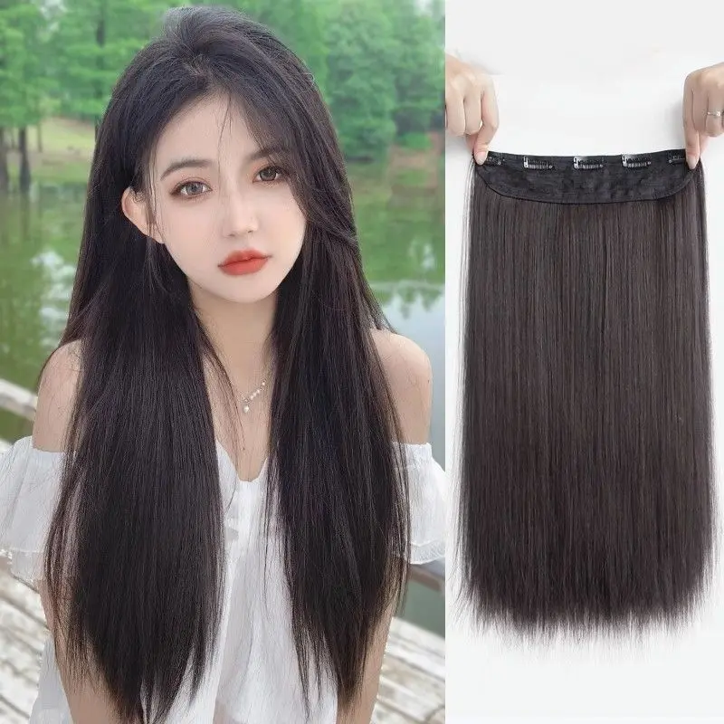 Tóc Giả Một Mảnh Dành Cho Nữ, Với Tóc Dài Bồng Bềnh Và Tăng độ phồng, Miếng Dán Tóc Vô Hình Tóc Mô Phỏng Nhẹ, Tóc Giả Tóc Thẳng Dài