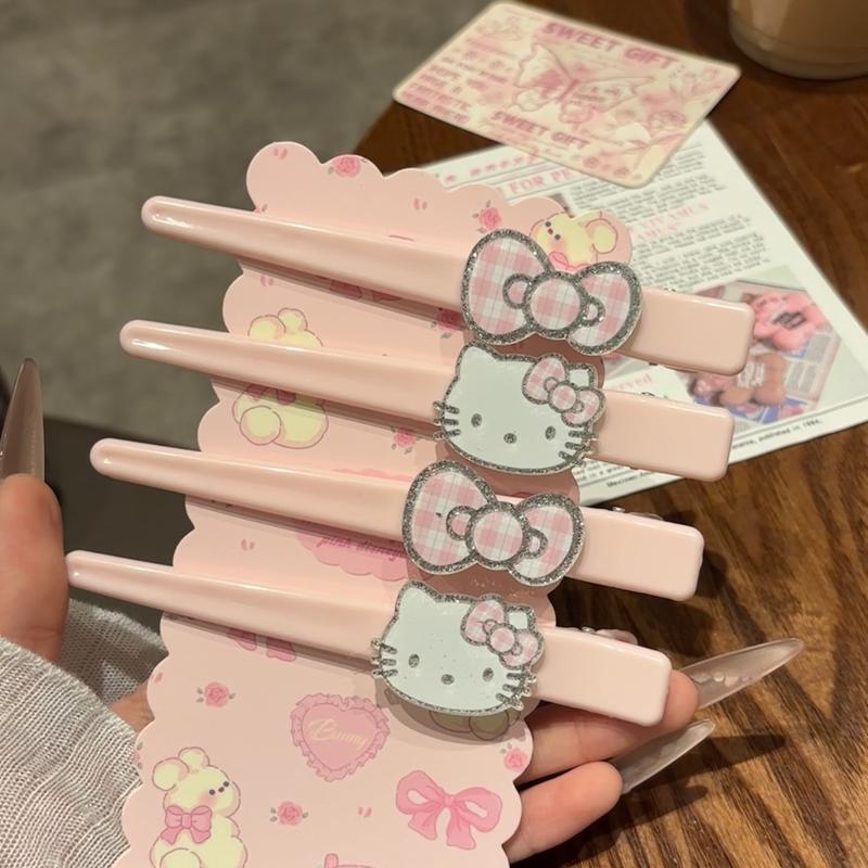  Kẹp Tóc Chống Trượt Hello Kitty Kẹp Tóc Mái Bên Dễ Thương Với Lấp Lánh Kẹp Tóc Mỏ Vịt Dài Dành Cho Bé Gái Và Thanh Thiếu Niên 