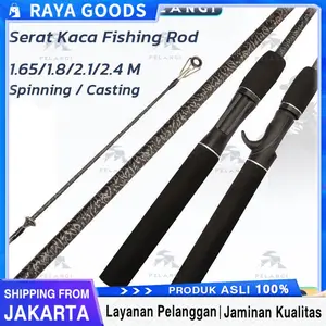 1.65m/1.8m/2.1m/2.4m Serat Kaca Fishing Rod ​Joran Pancing casting Spinning / Casting 2 Section Max Drag 8kg Saltwater Freshwater joran murah cuci gudang joran pancing Serat Kaca asli kuat