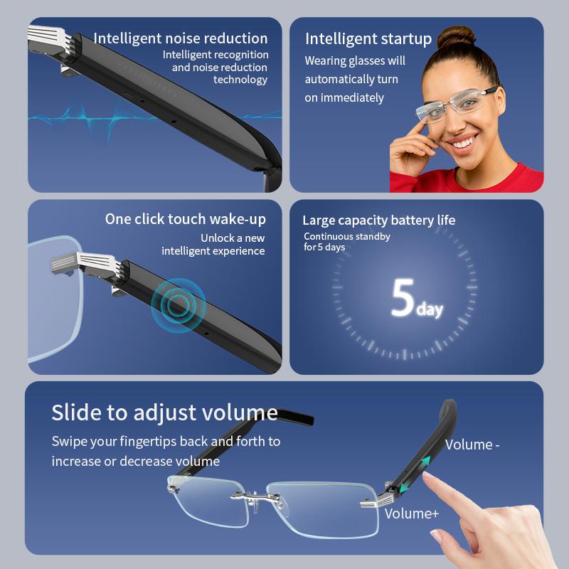 G06-T Smart Glasses Outdoor Sports Leisure Music Men and Women Fashion Glasses Anti-Blue Light - Image 2