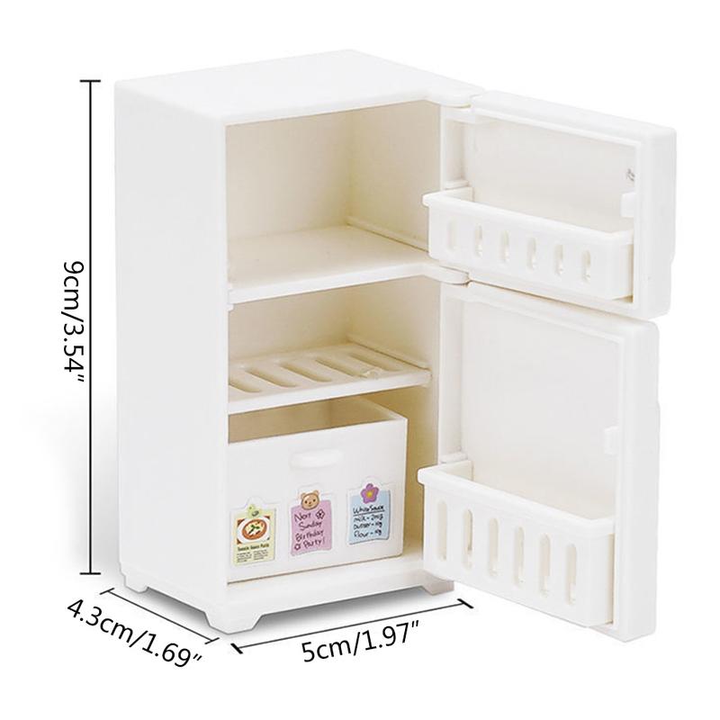 Product Introduction of 4in Dollhouse Decoration Toy Figure Kitchen Refrigerator Freezer Pretend Playset 0