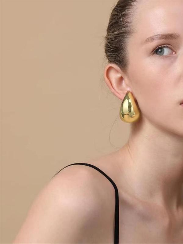 1 Pair Women's Simple Style Plain Color Hoop Earrings, Fashion Jewelry for Party, Daily Clothing Decor, Trendy All-match & Exquisite Jewelry for Birthday Gift 3