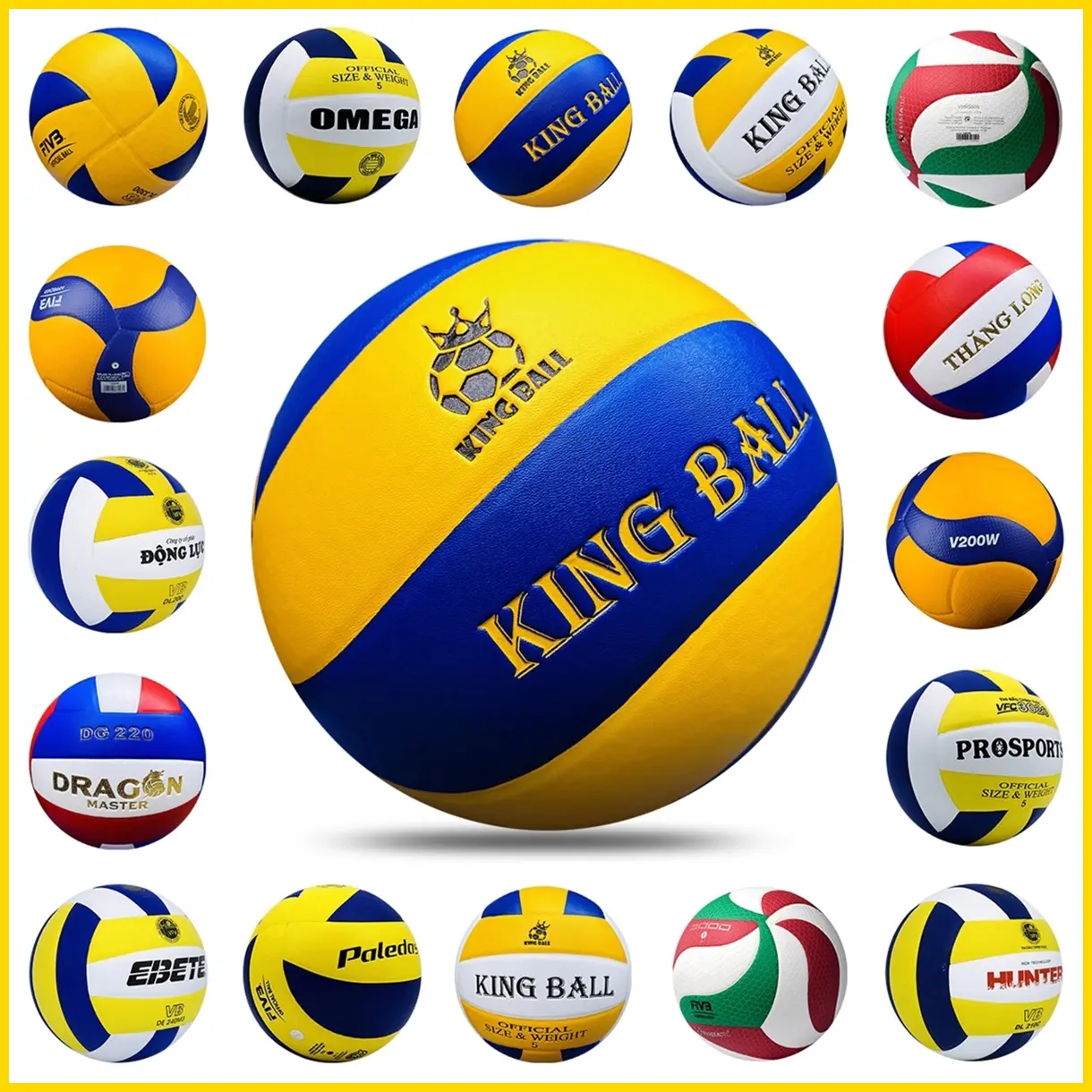 Trái Banh Bóng Chuyền Da Chính Hãng  KING BALL Giá Rẻ Tập Luyện & Thi đấu cho Học Sinh Viên