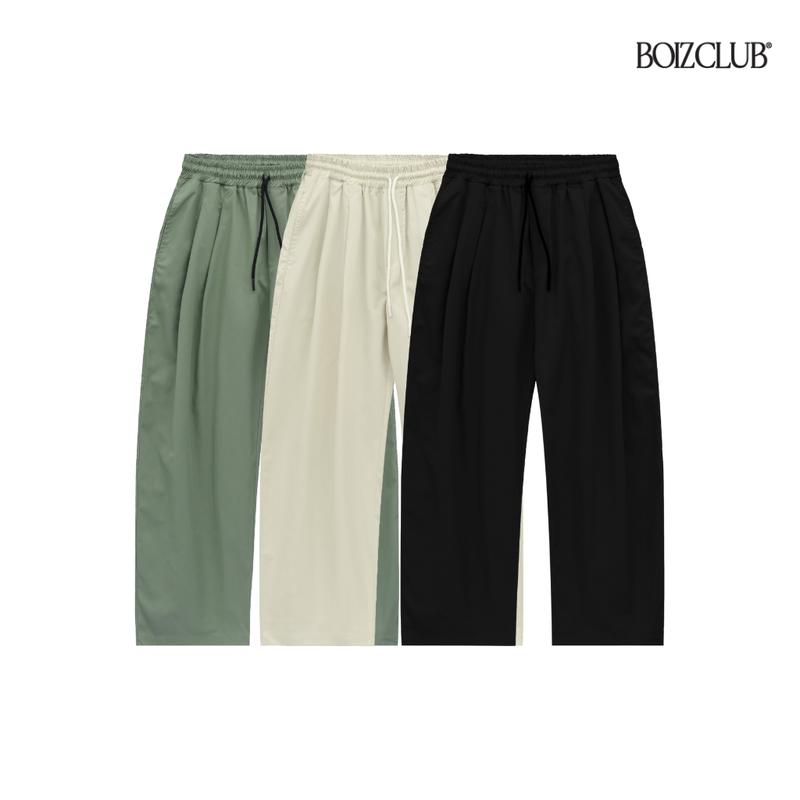 Quần Kaki Xếp Li Ống Rộng BOIZCLUB Unisex Nam Nữ Local Brand - QOS