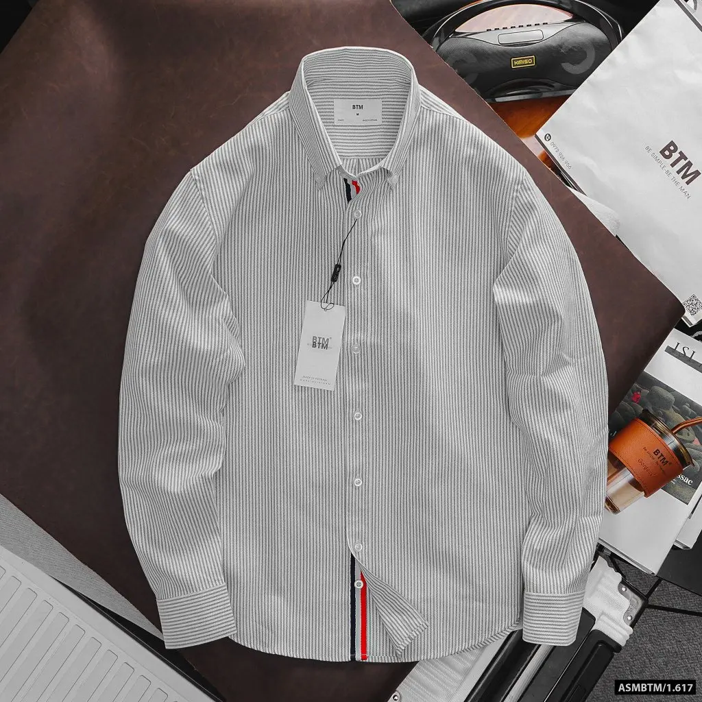 Áo sơ mi BTM nam tay dài chất vải oxford cao cấp công sở, đường may tỉ mỉ, form đứng (1617) - Menswear