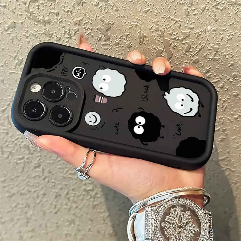 Ốp Điện Thoại Silicon Dày Than, Màu Macaroon, Cặp Đôi Hoạt Hình, Tương Thích Với IPhone 15 14 13 12 11 Pro Max 11 12 13 14 15 Pro XS Max X XR 7 8 Plus, Vỏ Bảo Vệ Máy Ảnh, Vỏ Chống Sốc 1