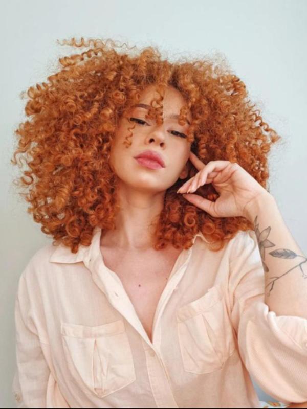 1 Piece 12 Inch Short Coily Wigs For Women, Gorgeous Fluffy Wigs With Bangs, Synthetic Wigs For Party, Daily Use 6