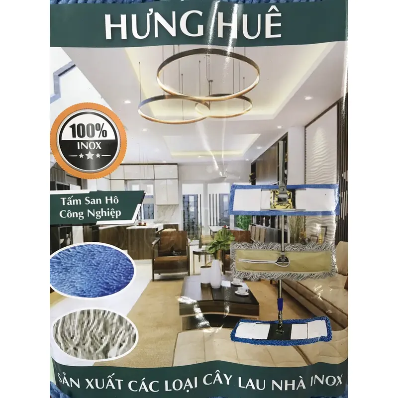 Chổi lau nhà công nghiệp 60cmx15cm chính hãng, Đầu chổi xoay 360 độ, Tấm lau san hô có thể tháo rời, Lau sạch và nhanh 5