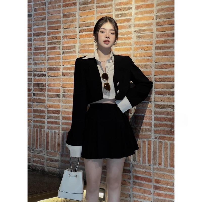 Set vest kèm sơmi + chân váy tennis