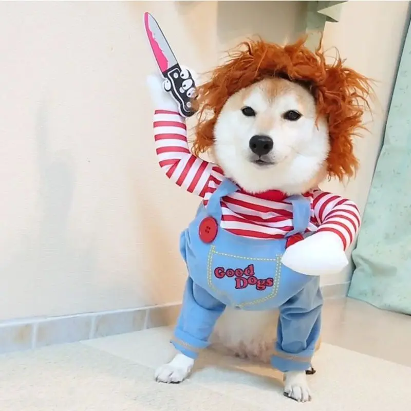 Quần Áo Cầm Dao Vui Nhộn Lễ Hội Chúa Thánh Thần Cho Thú Cưng, TikTok Bichon, Golden Retriever, Chó Mèo, Pomeranian, Shiba Inu, Corgi, Teddy, Với Giá Đỡ Dao, 20,25Món 3