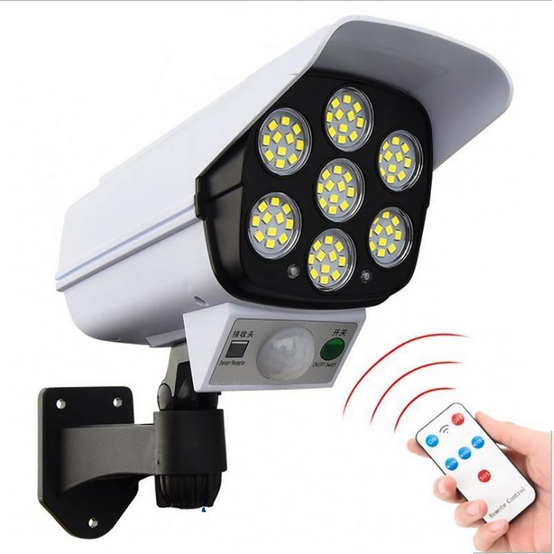 Đèn Năng Lượng mặt Trời Giả Camera Chống Trộm giá rẻ Đèn Led Cảm Ứng Tự Động Bật Tắt Có Điều Khiển từ xa chống Nước ip67