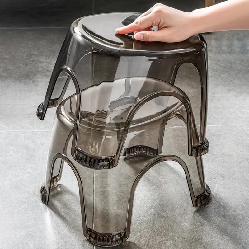 Product Introduction of MOC SHOP Transparent ACRYLIC CHAIR Plastic Stool Shoe Changing Stool Non-slip Stool Small Square INDOOR 5