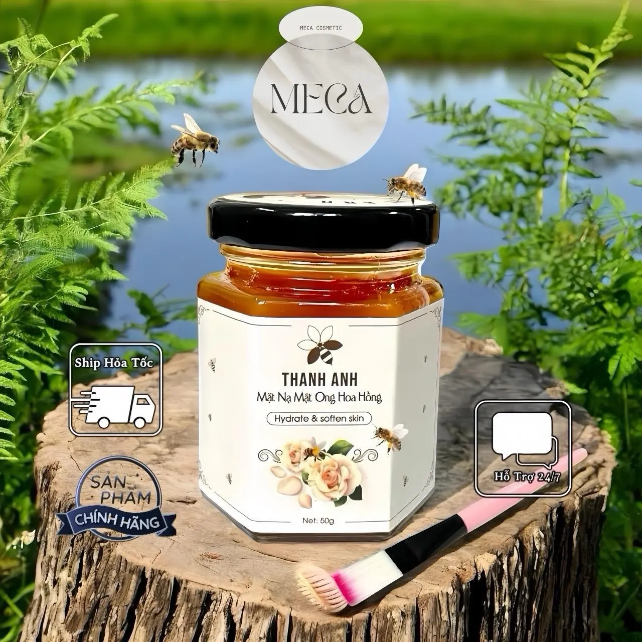 MẶT NẠ MẬT ONG HOA HỒNG THANH ANH - Hỗ trợ chăm sóc da mặt 50gr