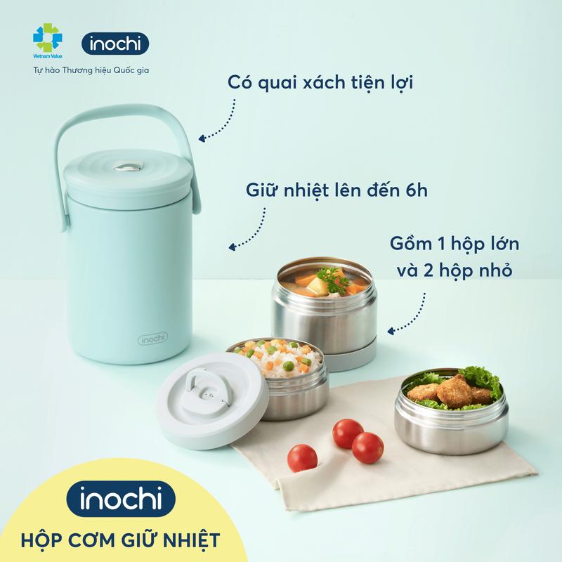 Hộp Cơm Giữ Nhiệt Inochi Fuji 1700-1800ml - Inox 304 Giữ Nóng Lâu Dung Tích Lớn