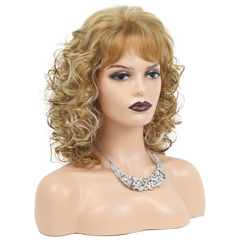 Product Introduction of New Women's Mid-Length Curly Wig 2