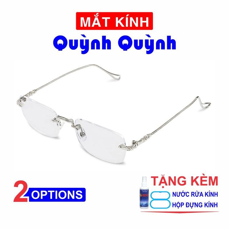 Mắt kính thời trang không viền dáng chữ nhật phong cách tổng tài nam nữ hottrend