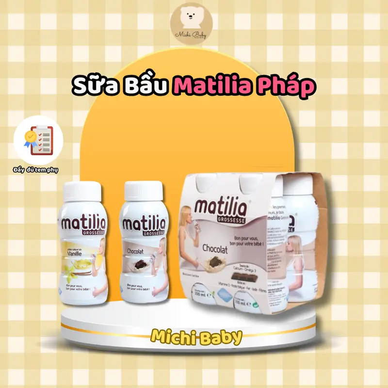 DTT - 1 Thùng 6 Lốc - 24 Lon Sữa bầu matilia Pháp Đủ Vị (4 hộp x200ml) - Michi Baby MC4588 1