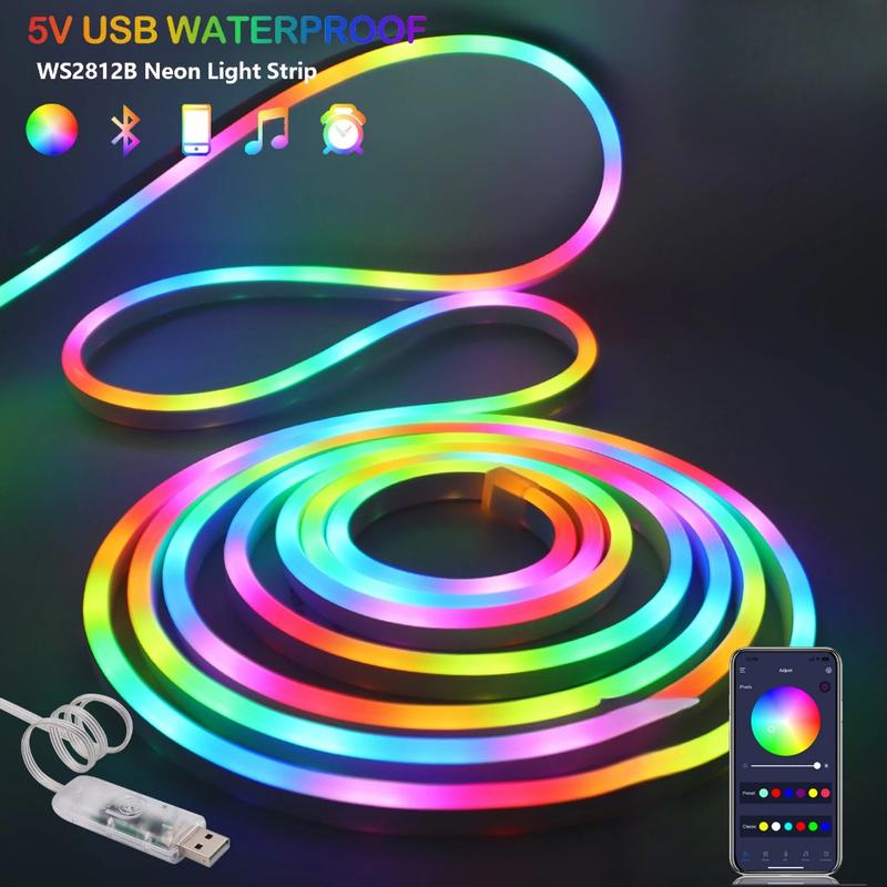 2025 NEW DC 5V RGBIC Neon Strip LED neon rope light with Music Sync ...